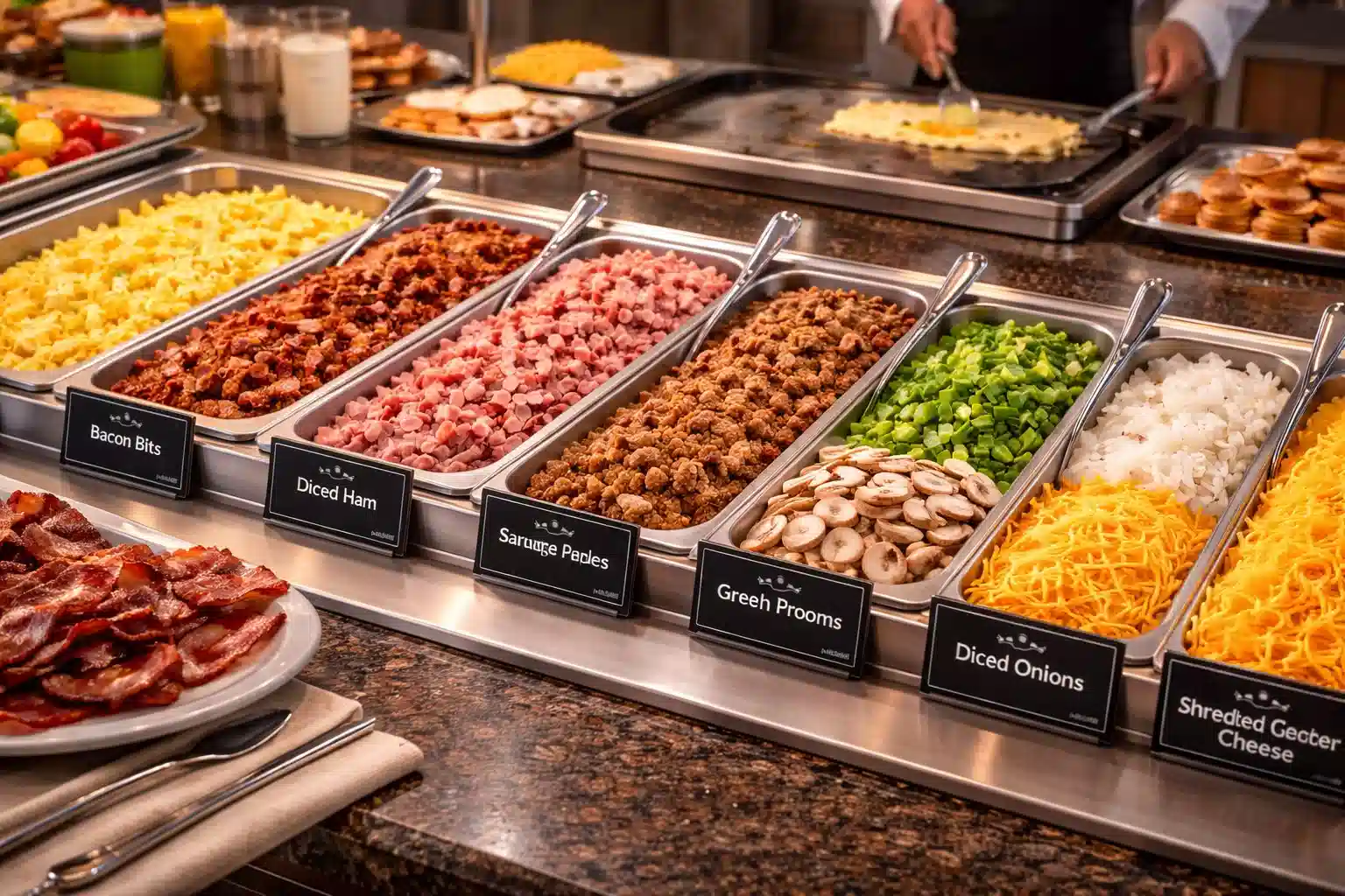 How much is Golden Corral for adults in 2026? 5 breakfast buffet omelet station